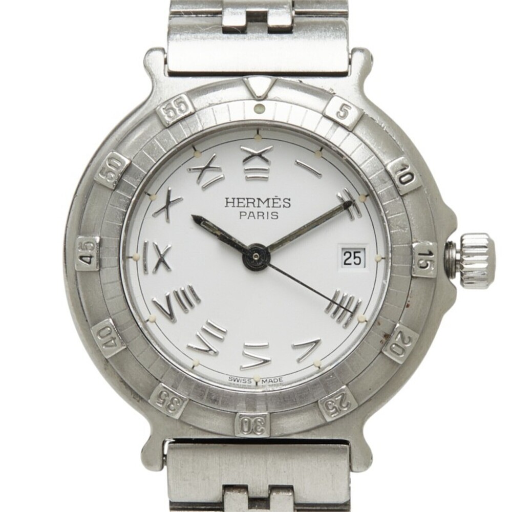 Hermes Captain Nemo Watch 10ATU Quartz White Dial Stainless Steel Women's HERMES